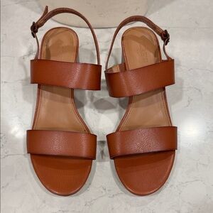 JCrew  Tan Leather Double-Strap Sandals size 9